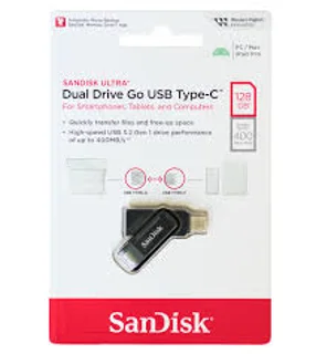 فلش مموری سن دیسک مدل Dual Drive Go ظرفیت 128 گیگابایت، رابط USB 3.2